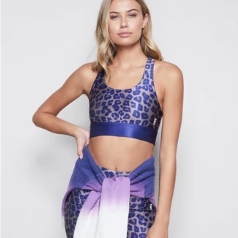 Good American the step bra in purple leopard NWT